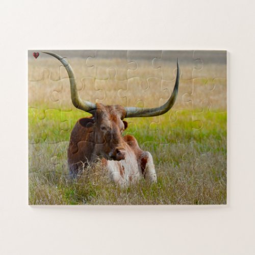 Long Horn Cattle Texas Jigsaw Puzzle