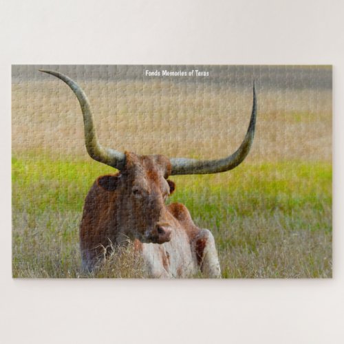 Long Horn Cattle Texas Jigsaw Puzzle