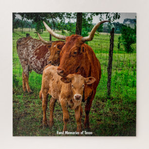 Long Horn Cattle Texas. Jigsaw Puzzle