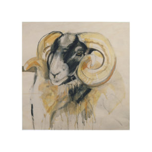 Long Horn Sheep Wood Wall Decor