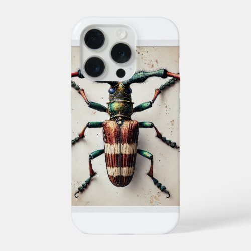 Long Horned Beetle 250624IREF127 _ Watercolor iPhone 15 Pro Case