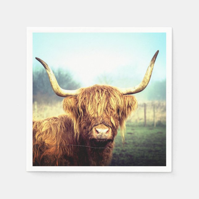 Long Horned Cow Napkins (Front)