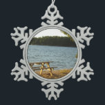 Long Island Beach Bench Snowflake Pewter Christmas Ornament<br><div class="desc">Here's a nice cove in the late afternoon sun.  This Long Island Beach Bench is on Lake Winnipesaukee!  Thanks for stopping by and as always,  feel free to customize this to meet your needs!</div>