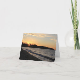 Long Island Beach Sunset Note Card