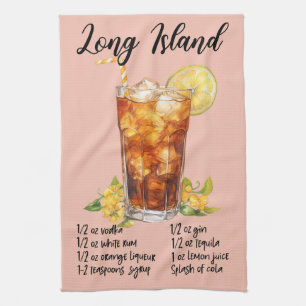 Long Island Cocktail Recipe Kitchen Towel