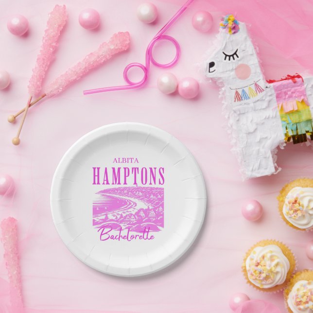 long island hamptons bachelorette paper plates (Party)