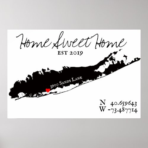 LONG ISLAND HOME SWEET HOME POSTER