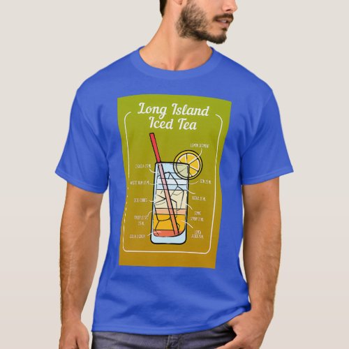 Long Island Iced Tea Cocktail Bar Drinks Barkeeper T_Shirt