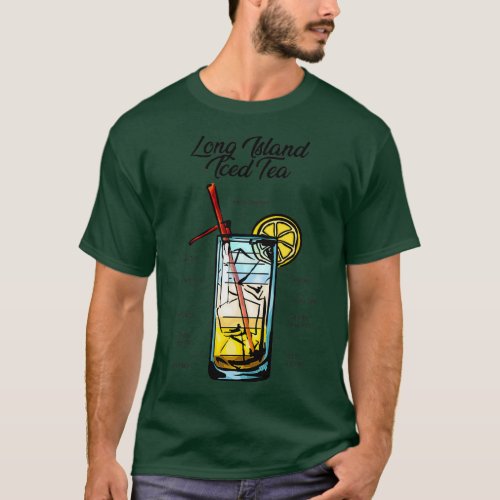 Long Island Iced Tea Cocktail Recipe T_Shirt