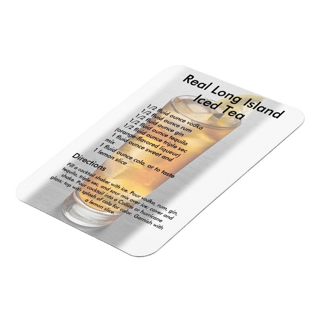 Long Island Iced Tea Drink Recipe Magnet (Left Side)