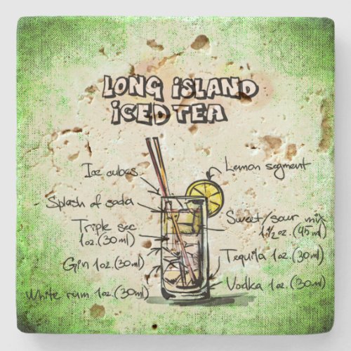 Long Island Iced Tea Drink Recipe Stone Coaster