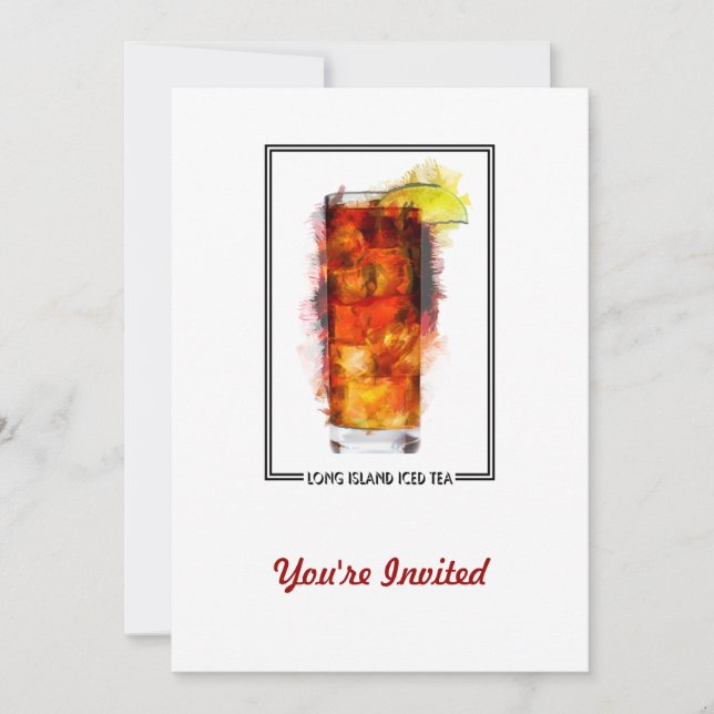 Long Island Iced Tea Marker Sketch Invitation (Front)