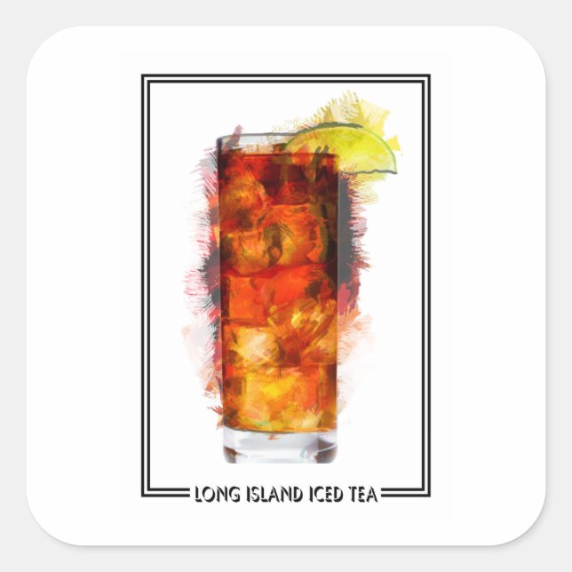 Long Island Iced Tea Marker Sketch Square Sticker (Front)