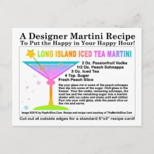 Long Island Iced Tea Martini Recipe Postcard