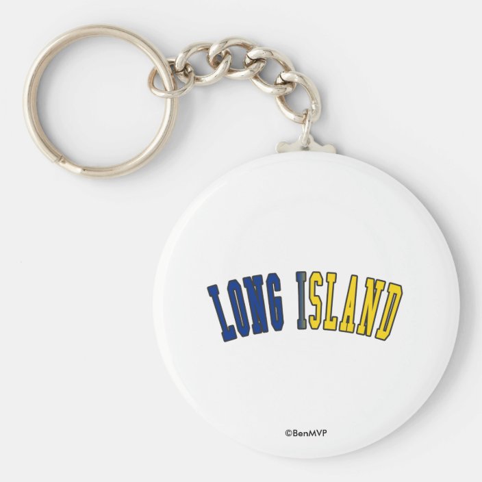 Long Island in New York State Flag Colors Key Chain