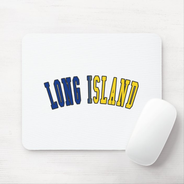 Long Island in New York State Flag Colors Mouse Pad