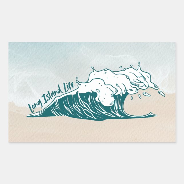 Long Island Life Wave Beach Sticker (Front)