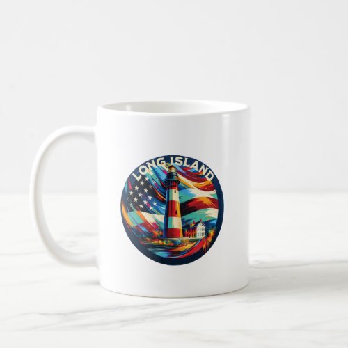 Long island lighthouse patriotic design Coffee Mug