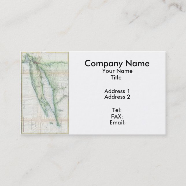 Long Island Map (1877) Business Card (Front)