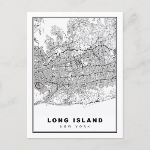 Long Island Map Holiday Postcard