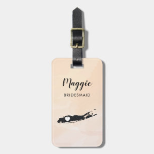 Long Island Map Luggage Tag, Wedding Party Welcome Luggage Tag