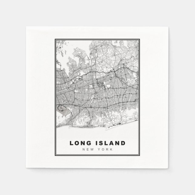 Long Island Map Napkins (Front)