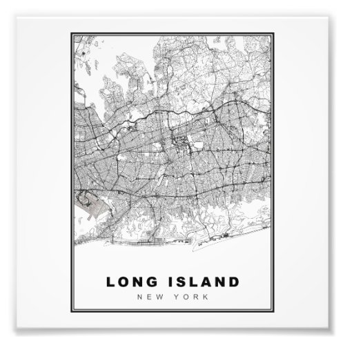 Long Island Map Photo Print