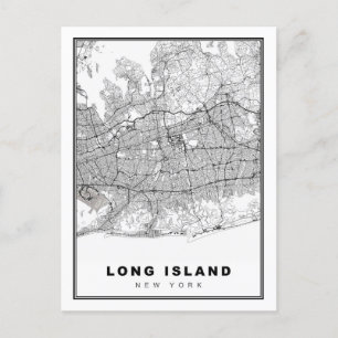 Long Island Map Postcard