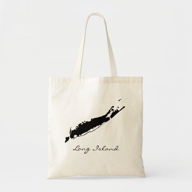 Long Island Map Silhouette Tote Bag (Front)