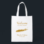 Long Island Map Wedding Welcome Bag, Gold Tote Bag<br><div class="desc">Wedding weekend welcome gift bag for out of town guests to your wedding,  featuring image of Long Island,  with heart you can place at precise location.  Fill the tote with your favorite goodies.</div>