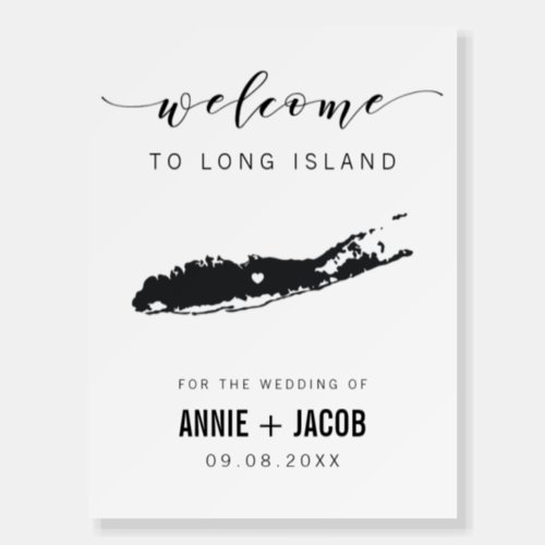 Long Island Map Wedding Welcome Sign Foam Board