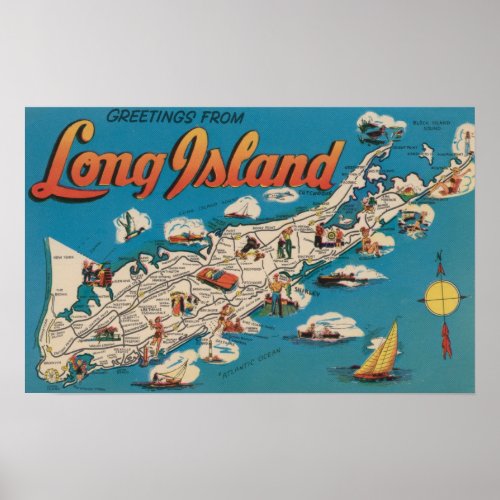 Long Island New York _ Greetings From Poster