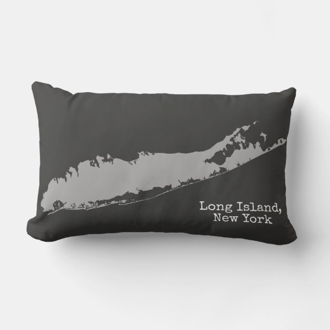 Long Island New York Lumbar Pillow (Front)