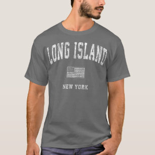 Long Island New York NY  Vintage American Flag Tee