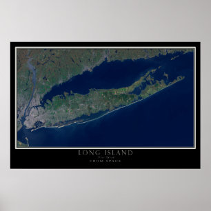 Long Island New York Satellite Poster Map