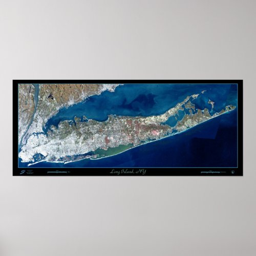 Long Island New York Satellite Print Poster Photo