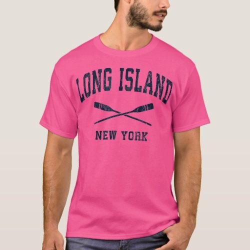 Long Island New York Vintage Nautical Paddles Spor T_Shirt