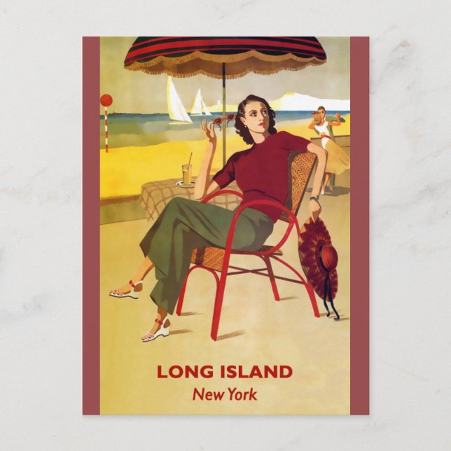 Long Island New York Vintage Travel Postcard (Front)