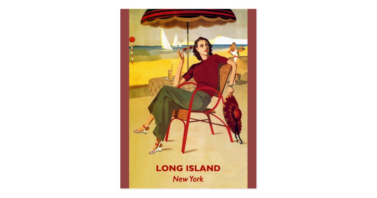 Long Island New York Vintage Travel Postcard | Zazzle.com