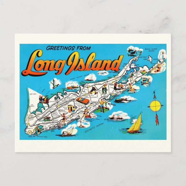  Long Island, NY Greeting Postcard (Front)
