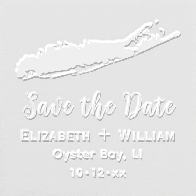 Long Island NY Map Wedding Save the Date Embosser (Design)