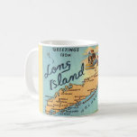 Long Island NY Mug<br><div class="desc">A fun vintage postcard map of Long Island repurposed on a mug.</div>