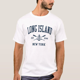 Long Island NY Vintage Navy Crossed Oars & Anchor T-Shirt