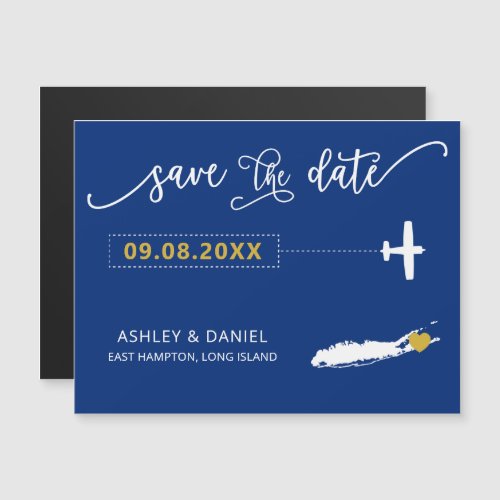 Long Island NY Wedding Save the Date Card Map Magnetic Invitation
