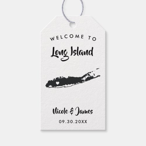 Long Island NY Wedding Welcome Bag Tags Map Gift Tags