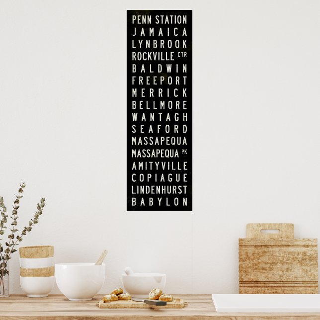 Long Island Rail Road LIRR Babylon Line Subway Art Poster | Zazzle