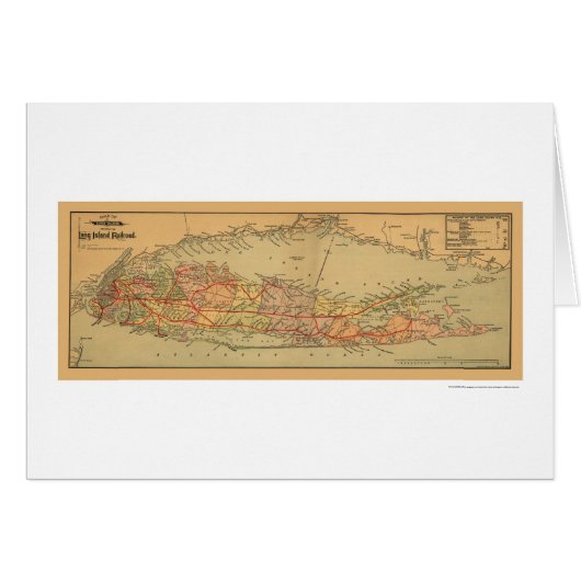 Long Island Railroad Map 1884 Cards (Front Horizontal)