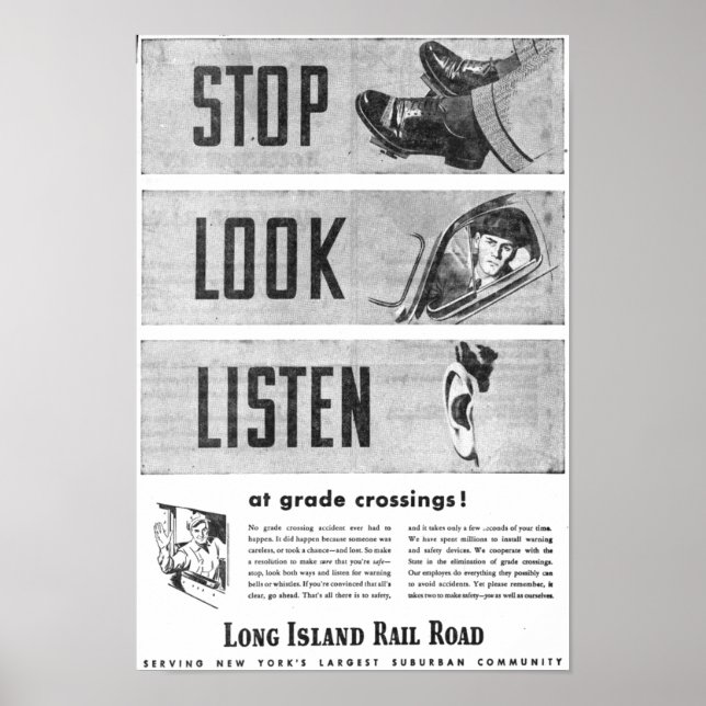 Long Island Railroad Safety Poster (Front)