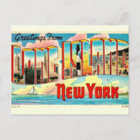 Long Island Retro Postcard
