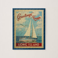 Long Island Sailboat Vintage Travel New York